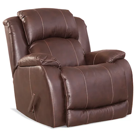 Casual Rocker Recliner with Pillow Top Arms